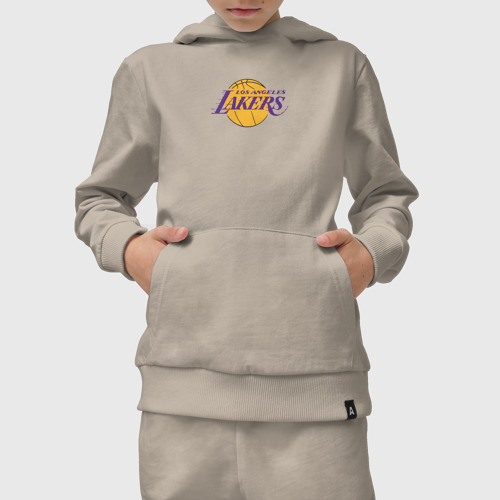 Детский костюм с толстовкой хлопок Лос-Анджелес Лейкерс NBA, цвет миндальный - фото 5