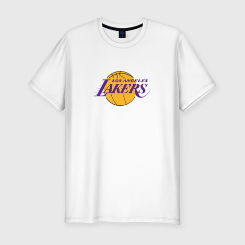 Мужская футболка хлопок Slim с принтом Лос-Анджелес Лейкерс NBA, вид спереди #2