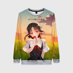 Женский свитшот 3D Госпожа Кагуя Love is war Милая Синомия