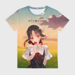 Женская футболка 3D Госпожа Кагуя Love is war Милая Синомия