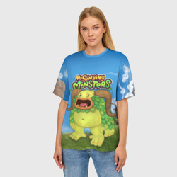 Женская футболка oversize 3D My singing monsters Избалолист Entbrat - фото 2