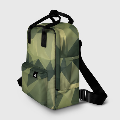 Женский рюкзак 3D с принтом 3д полигоны - камуфляж, фото на моделе #1