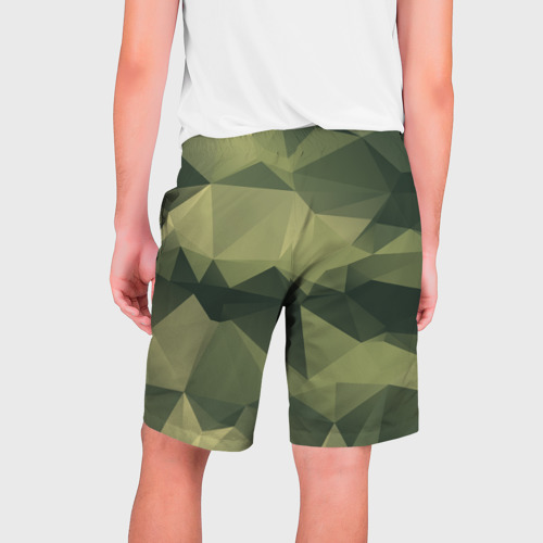 Мужские шорты 3D с принтом 3д полигоны - камуфляж, вид сзади #1