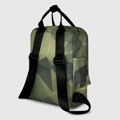 Женский рюкзак 3D с принтом 3д полигоны - камуфляж, вид сзади #1