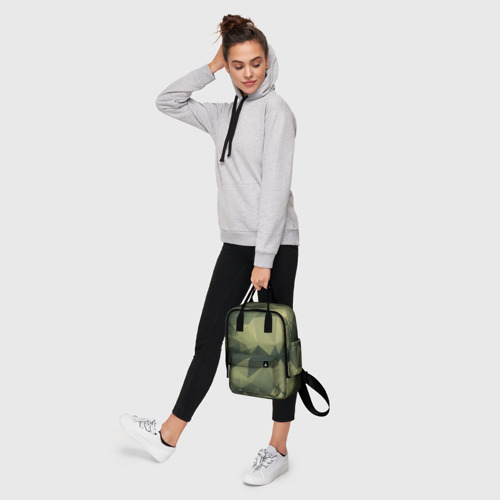 Женский рюкзак 3D с принтом 3д полигоны - камуфляж, фото #4