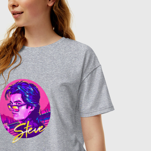 Женская футболка хлопок Oversize с принтом Stranger Things | Steve, фото на моделе #1