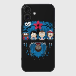 Чехол для iPhone 16 силиконовый с защитой камеры Stranger Things South Park