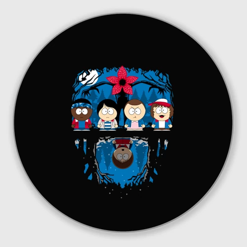 Круглый коврик для мышки Stranger Things South Park