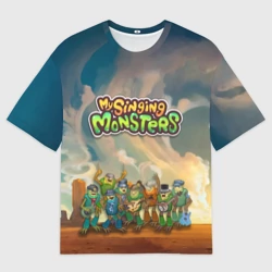 Женская футболка oversize 3D My singing monsters Сахасемья