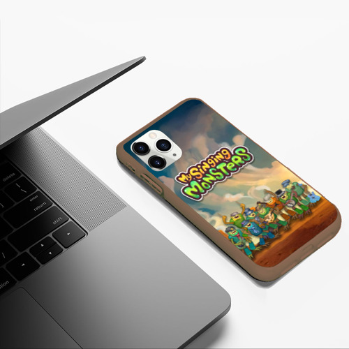 Чехол для iPhone 11 Pro Max матовый My singing monsters Сахасемья, цвет коричневый - фото 5