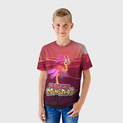 Детская футболка 3D My singing monsters Стравок Yawstrich - фото 2