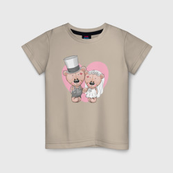 Детская футболка хлопок Молодожены медвежата