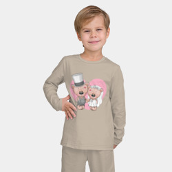 Детская пижама с лонгсливом хлопок Молодожены медвежата - фото 2