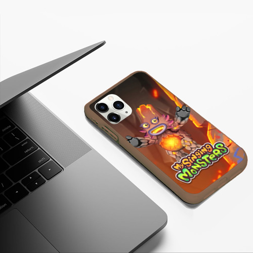 Чехол для iPhone 11 Pro Max матовый My singing monsters Лаватёка, цвет коричневый - фото 5