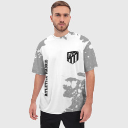 Мужская футболка oversize 3D Atletico Madrid Sport на темном фоне - фото 2
