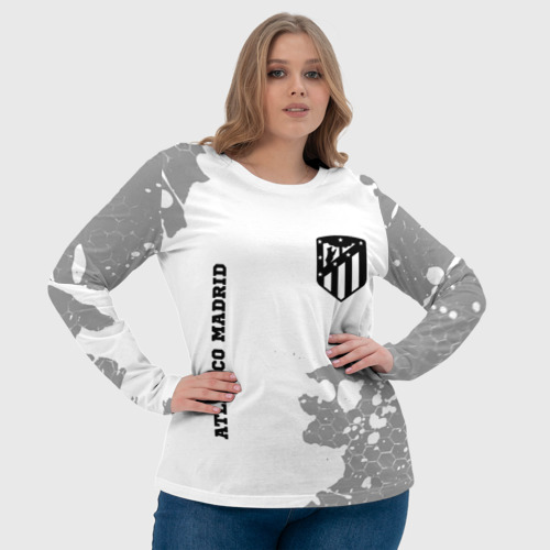 Женский лонгслив 3D Atletico Madrid Sport на темном фоне, цвет 3D печать - фото 6