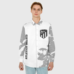 Мужская рубашка oversize 3D Atletico Madrid Sport на темном фоне - фото 2