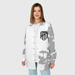 Женская рубашка oversize 3D Atletico Madrid Sport на темном фоне - фото 2