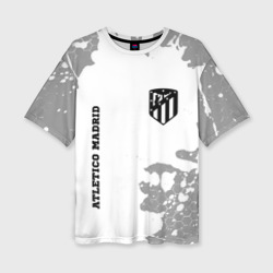 Женская футболка oversize 3D Atletico Madrid Sport на темном фоне