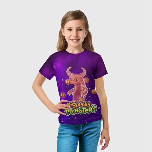 Детская футболка 3D My singing monsters / ЭПИЧЕСКИЙ ВУЖАС, цвет 3D печать - фото 5