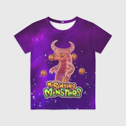 Детская футболка 3D My singing monsters эпический Вужас