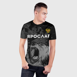 Мужская футболка 3D Slim Ярослав Россия Медведь - фото 2