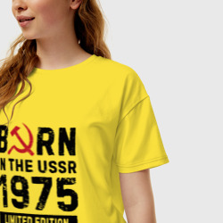 Женская футболка хлопок Oversize Born In The USSR 1975 Limited Edition - фото 2