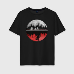 Stranger Things Moon – Женская футболка хлопок Oversize с принтом купить со скидкой в -16%