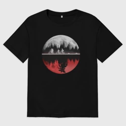 Женская футболка хлопок Oversize Stranger Things Moon