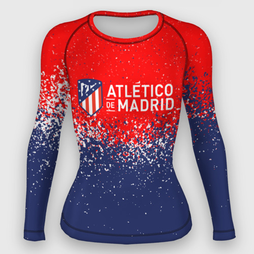Женский рашгард 3D Atletico Madrid Атлетико Мадрид брызги красок, цвет 3D печать