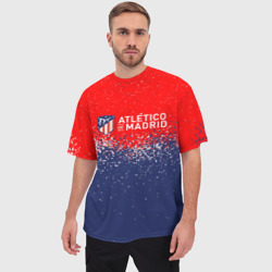 Мужская футболка oversize 3D Atletico Madrid Атлетико Мадрид брызги красок - фото 2