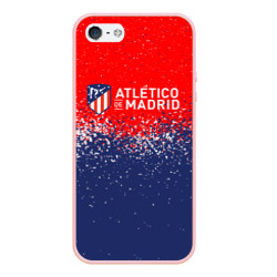 Чехол для iPhone 5/5S матовый Atletico Madrid Атлетико Мадрид брызги красок