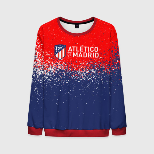 Мужской свитшот 3D Atletico Madrid Атлетико Мадрид брызги красок, цвет красный