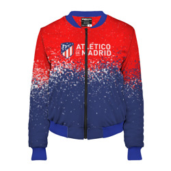 Женский бомбер 3D Atletico Madrid Атлетико Мадрид брызги красок