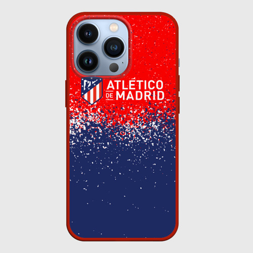 Чехол для iPhone 13 Pro Atletico Madrid Атлетико Мадрид брызги красок, цвет красный