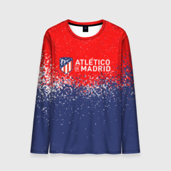 Мужской лонгслив 3D Atletico Madrid Атлетико Мадрид брызги красок