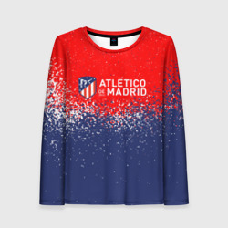 Женский лонгслив 3D Atletico Madrid Атлетико Мадрид брызги красок