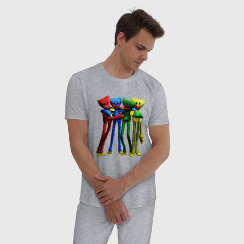 Мужская пижама хлопок с принтом GAME POPPY PLAYTIME Mini Huggies, фото на моделе #1