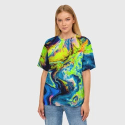 Женская футболка oversize 3D The Poisonous Palette - фото 2