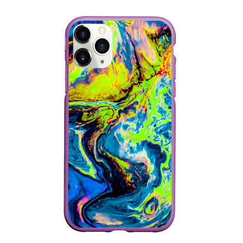 Чехол для iPhone 11 Pro Max матовый The Poisonous Palette, цвет фиолетовый