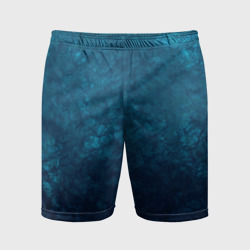 Мужские шорты спортивные Синий абстрактный мраморный узор