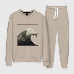 Женский костюм хлопок Большая Волна Хокусай Узор