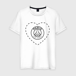 Мужская футболка хлопок Лого PSG в сердечке