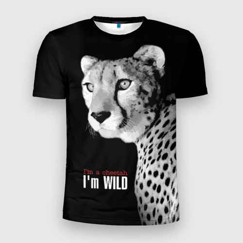 Мужская футболка 3D Slim I'm a cheetah I'm wild, цвет 3D печать