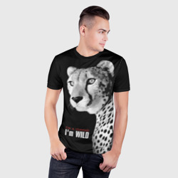 Мужская футболка 3D Slim I'm a cheetah I'm wild - фото 2