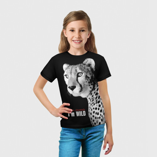 Детская футболка 3D I'm a cheetah I'm wild, цвет 3D печать - фото 5