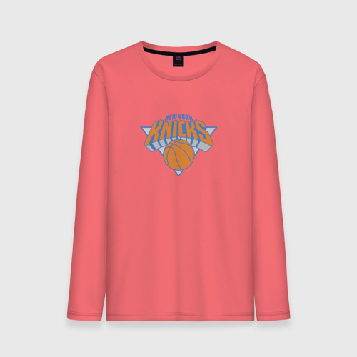 Мужской лонгслив хлопок Нью-Йорк Никс NBA, цвет коралловый