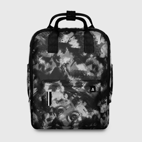 Женский рюкзак 3D Черно-белый абстрактный камуфляж