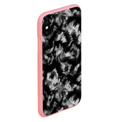 Чехол для iPhone XS Max матовый Черно-белый абстрактный камуфляж - фото 2