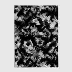 Постер Черно-белый абстрактный камуфляж